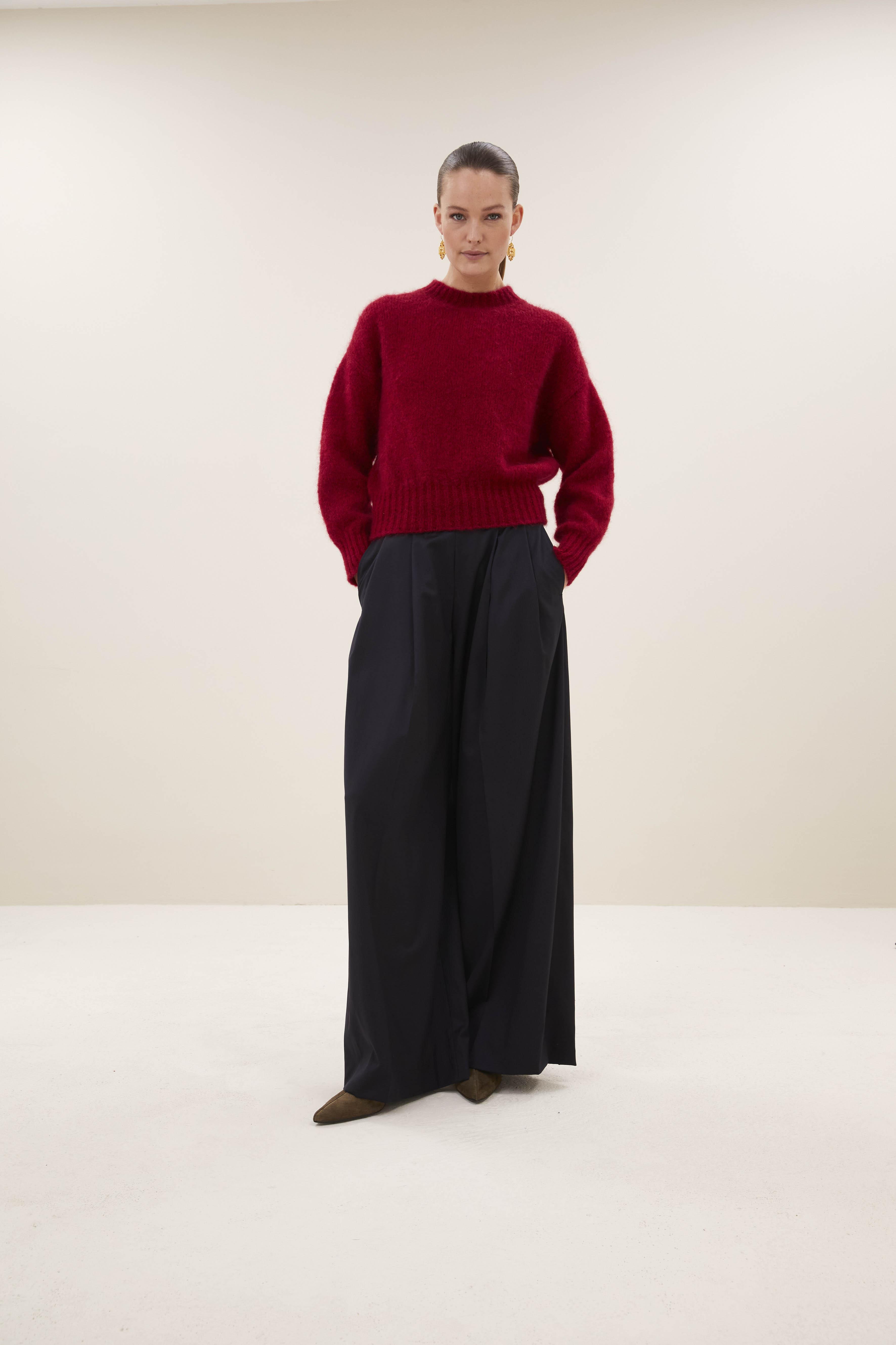 By-Bar Sonny Wine Rose Mohair Pullover Damen rot